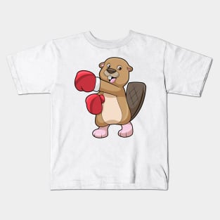 Beaver at Boxing with Boxing gloves Kids T-Shirt